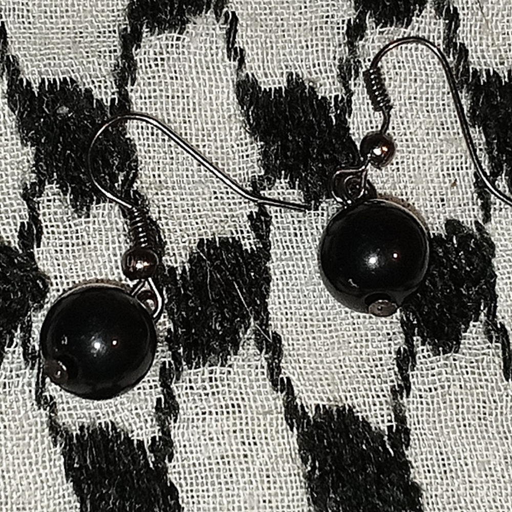 Elegant Black Beaded Earrings
